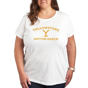 �A�j���L�����N�^�[ ���f�B�[�X �g�b�v�X T�V���c �v���X�T�C�Y ���S �O���t�B�b�N Licensed Character Plus Yellowstone Y Dutton Ranch Logo Graphic Tee White �z���C�g