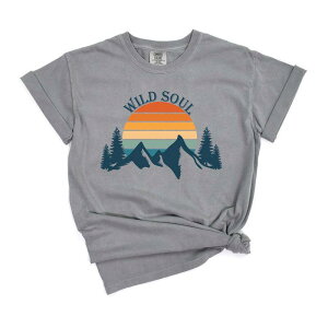 Simply Sage Market ���f�B�[�X �g�b�v�X T�V���c Simply Sage Market Wild Soul Colorful Garment Dyed Tee Grey �O���[