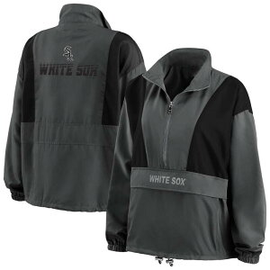 �E�F�A �o�C �G���� �A���h���[�Y ���f�B�[�X �A�E�^�[ �W���P�b�g�E�u���]�� Women's WEAR by Erin Andrews Charcoal Chicago White Sox Packable Half-Zip Jacket Sox Charco �z���C�g