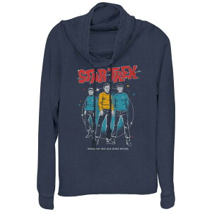 �A�j���L�����N�^�[ ���f�B�[�X �g�b�v�X T�V���c �O���t�B�b�N Licensed Character Women'star Trek Classic Trio Poster Cowlneck Graphic Lightweight Long Sleeve Navy �l�C�r�[