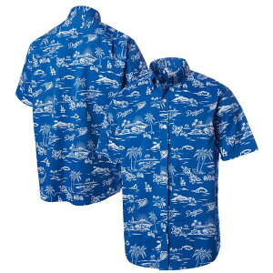 ���C���X�v�[�i�[ ���f�B�[�X �g�b�v�X T�V���c �_�E�� Men's Reyn Spooneroyalos Angeles Dodgers Kekai Button-Down Shirt Lad Blue �u���[