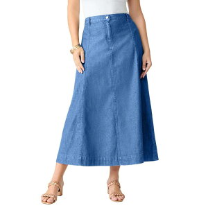 ���A�}���Y ���f�B�[�X �{�g���X�J�[�g A ���C�� �v���X�T�C�Y �g�[�� �}�L�V Roaman's Women's Plusize Tall Plusize Perfect Fit Stretch A Line Maxi Skirt Light Stonewash
