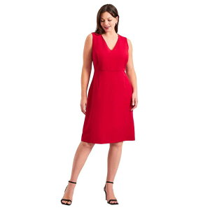 �A�x�j���[ ���f�B�[�X �g�b�v�X �����s�[�X �v���X�T�C�Y �m�[�X���[�u Avenue Women's Plusize Cool Hand Sleeveless Dress Vivid Red ���b�h