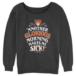 �A�j���L�����N�^�[ ���f�B�[�X �g�b�v�X T�V���c �p�C�� �O���t�B�b�N Licensed Character Juniors' Hocus Pocus Another Glorious Morning Makes Me Sick Graphic Slouchy Terry Charcoal Heather �`���R�[��
