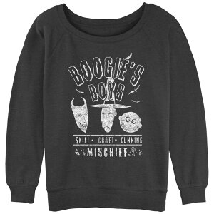 �f�B�Y�j�[ ���f�B�[�X �g�b�v�X T�V���c �p�C�� �O���t�B�b�N Disney's The Nightmare Before Christmas Boogie's Boys Juniors' Graphic Slouchy Terry Charcoal Heather �`���R�[��