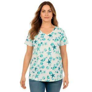 ���A�}���Y ���f�B�[�X �g�b�v�X T�V���c V�l�b�N �v���X�T�C�Y �R�b�g�� Roaman's Women's Plusize Cotton Ultimate V-Neck Tee Deep Turquoisea �^�[�R�C�Y