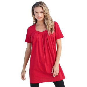 ���A�}���Y ���f�B�[�X �g�b�v�X T�V���c �v���X�T�C�Y Roaman's Women's Plusize Ultimate Pleatneck Tuniclassic Red ���b�h