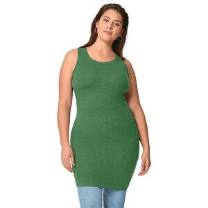 Ellos ���f�B�[�X �g�b�v�X T�V���c �v���X�T�C�Y �m�[�X���[�u ellos Plusize Long Sleeveless Tank Forest Jade �t�H���X�g