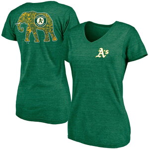 �A���u�����f�b�h ���f�B�[�X �g�b�v�X T�V���c V�l�b�N Unbranded Women's Fanatics Branded Green Oakland Athletics Paisley Hometown Collection Tri-Blend V-Neck T-Shirt Oas Green �O���[��