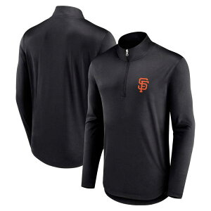 �y���������z �A���u�����f�b�h ���f�B�[�X T�V���c �g�b�v�X Men's Fanatics Branded Black San Francisco Giants Quarterback Quarter-Zip Top Gnt Black