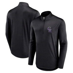 �y���������z �A���u�����f�b�h ���f�B�[�X T�V���c �g�b�v�X Men's Fanatics Branded Black Colorado Rockies Quarterback Quarter-Zip Top Rck Black