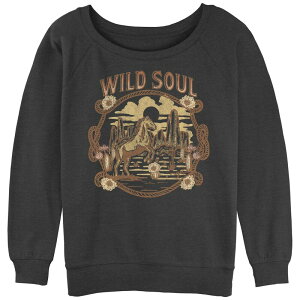 �A�j���L�����N�^�[ ���f�B�[�X �g�b�v�X T�V���c �p�C�� �L���b�v �P�[�v Licensed Character Juniors' Wild Soul Horse Landscape Slouchy Terry Charcoal Heather �`���R�[��