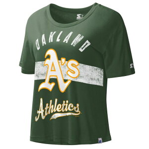 �X�^�[�^�[ ���f�B�[�X �g�b�v�X T�V���c Women'starter Green Oakland Athletics Record Setter Crop Top Oas Green �O���[��
