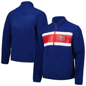 �y���������z �J�[�� �o���N�X ���f�B�[�X �W���P�b�g�E�u���]�� �A�E�^�[ Men's G-III Sports by Carl Banks Navy Kansas Jayhawks Pinch Runner Half-Zip Top Kns Navy