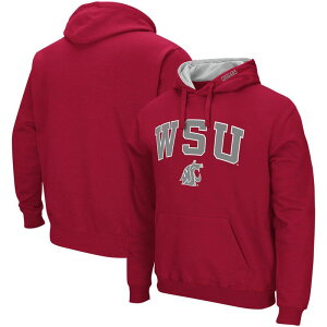 �R���V�A�� ���f�B�[�X �g�b�v�X T�V���c ���S �p�[�J�[ Men's Colosseum Crimson Washington State Cougars Arch & Logo 3.0 Pullover Hoodie Wsc Red ���b�h
