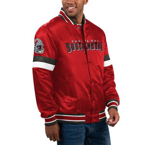 �X�^�[�^�[ ���f�B�[�X �A�E�^�[ �W���P�b�g�E�u���]�� �T�e�� Men'startered Tampa Bay Buccaneers Home Game Satin Full-Snap Varsity Jacket Buc Red ���b�h
