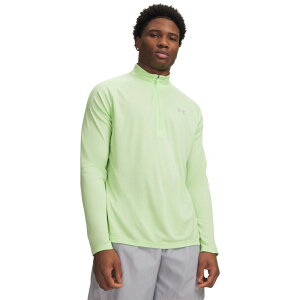 �y���������z �A���_�[�A�[�}�[ ���f�B�[�X T�V���c �g�b�v�X Men's Under Armour Tech 2.0 Half-Zip Top Lumos Lime