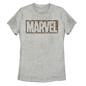 �}�[�x�� ���f�B�[�X �g�b�v�X T�V���c �v�����g ���S Juniors' Marvel Cheetah Print Brick Logo Tee Athletic Heather �w�U�[
