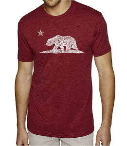 �G���G�[�|�b�v�A�[�g ���f�B�[�X �g�b�v�X T�V���c LA Pop Art California Bear - Men's Premium Blend Word Art-Shirt Burgundy �o�[�K���f�B