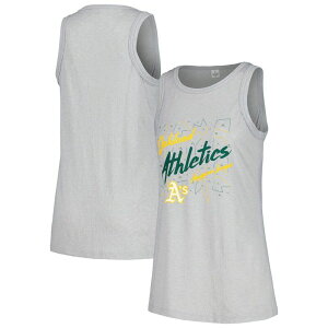�\�t�g �A�Y �A �O���[�v ���f�B�[�X �g�b�v�X T�V���c �n�C�l�b�N Women'soft as a Grape Gray Oakland Athletics Gauze High Neck Tank Top Oas Grey �O���[