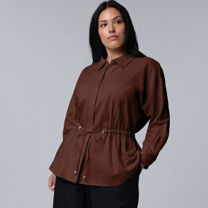 ���F���E�H�� ���f�B�[�X �g�b�v�X �V���c �v���X�T�C�Y ���l�� Plusize Simply Vera Wang Linen Tie Waistunic Plum Nara �v����