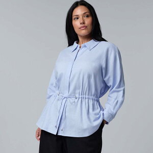 ���F���E�H�� ���f�B�[�X �g�b�v�X �V���c �v���X�T�C�Y ���l�� Plusize Simply Vera Wang Linen Tie Waistunic Stella Peri