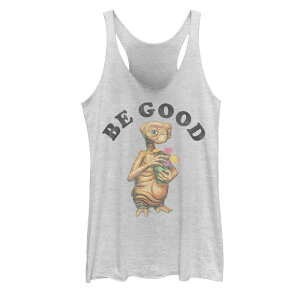 �A�j���L�����N�^�[ ���f�B�[�X �g�b�v�X T�V���c �O���t�B�b�N Licensed Character Juniors' E.T. Be Good Flower Pot Graphic Tank Top White Heather �z���C�g