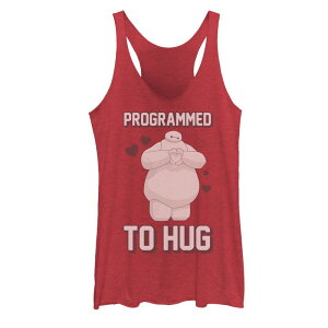 �f�B�Y�j�[ ���f�B�[�X �g�b�v�X T�V���c �O���t�B�b�N Disney's Big Hero 6 Juniors' Baymax Heart Programmed To Hugraphic Tank Top Red Heather �w�U�[