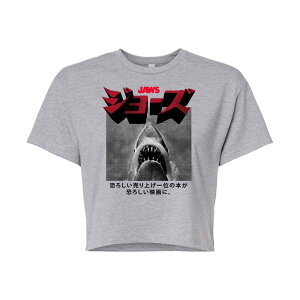 �A�j���L�����N�^�[ ���f�B�[�X �g�b�v�X T�V���c Licensed Character Juniors' Jaws Japanese Crop Tee Gray �O���[
