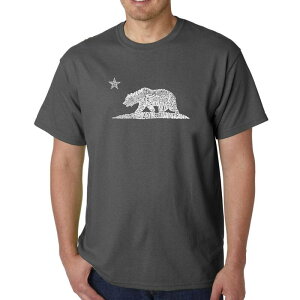 �G���G�[�|�b�v�A�[�g ���f�B�[�X �g�b�v�X T�V���c LA Pop Art California Bear - Men's Word Art-shirt Grey �O���[