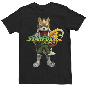 �A�j���L�����N�^�[ ���f�B�[�X �g�b�v�X T�V���c ���S Licensed Character Men'star Fox Zero Logo Tee Black �u���b�N