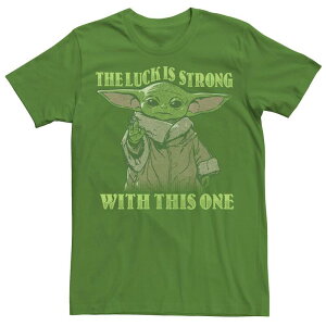 �A�j���L�����N�^�[ ���f�B�[�X �g�b�v�X T�V���c Licensed Character Men'star Wars The Mandalorian Grogu Strong In The Luck St. Patrick's Tee Kelly