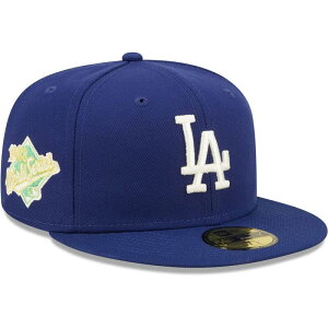 �j���[�G�� ���f�B�[�X �A�N�Z�T���[ �X�q Men's New Era Royalos Angeles Dodgers 1988 World Series Champions Citrus Pop UV 59FIFTY Fitted Hat Lad Blue �u���[