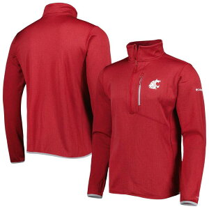�y���������z �R�����r�A ���f�B�[�X �W���P�b�g�E�u���]�� �A�E�^�[ Men's Columbia Crimson Washington State Cougars Park View Omni-Wick Half-Zip Top Wsc Red