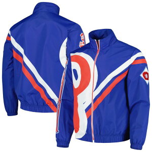 �~�b�`�F��&�l�X ���f�B�[�X �A�E�^�[ �W���P�b�g�E�u���]�� ���S Men's Mitchell & Ness Royal Philadelphia Phillies Exploded Logo Warm Up Full-Zip Jacket Phl Blue �u���[
