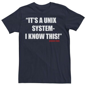 �A�j���L�����N�^�[ ���f�B�[�X �g�b�v�X T�V���c Licensed Character Men's Jurassic Park It's A Unix System Tee Navy �l�C�r�[