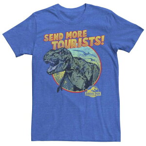 �A�j���L�����N�^�[ ���f�B�[�X �g�b�v�X T�V���c Licensed Character Men's Jurassic Park T-Rex Send More Tourists Tee Royal Heather �w�U�[