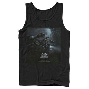 �A�j���L�����N�^�[ ���f�B�[�X �g�b�v�X T�V���c Licensed Character Men's Jurassic World Owen Ride Raptor Movie Poster Tank Top Black �u���b�N