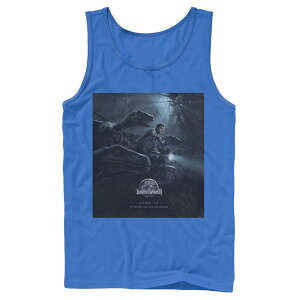 �A�j���L�����N�^�[ ���f�B�[�X �g�b�v�X T�V���c Licensed Character Men's Jurassic World Owen Ride Raptor Movie Poster Tank Top Royal