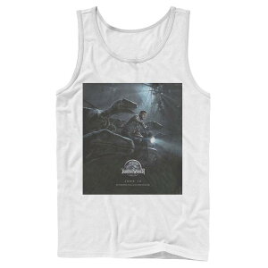 �A�j���L�����N�^�[ ���f�B�[�X �g�b�v�X T�V���c Licensed Character Men's Jurassic World Owen Ride Raptor Movie Poster Tank Top White �z���C�g