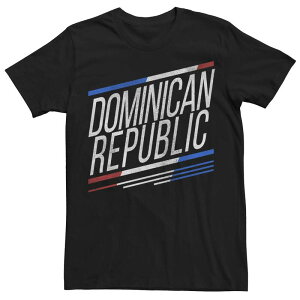 �A�j���L�����N�^�[ ���f�B�[�X �g�b�v�X T�V���c �~�j ���S Licensed Character Men's Gonzales Dominican Republic Slanted Stripe Logo Tee Black �u���b�N