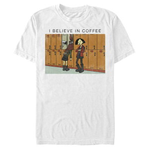 �A�j���L�����N�^�[ ���f�B�[�X �g�b�v�X T�V���c �O���t�B�b�N Licensed Character Men's Daria I Believe In Coffee Graphic Tee White �z���C�g