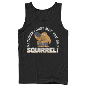 �f�B�Y�j�[ �s�N�T�[ ���f�B�[�X �g�b�v�X T�V���c Disney / Pixar's Up Dug Men's Just Met and SQUIRREL! Tank Top Black �u���b�N