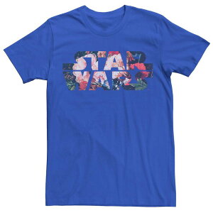 �X�^�[ �E�H�[�Y ���f�B�[�X �g�b�v�X T�V���c �v�����g ���S Men'star Wars Antique Flower Print Logo Tee Royal