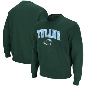 �R���V�A�� ���f�B�[�X �g�b�v�X T�V���c �X�E�F�b�g ���S Men's Colosseum Green Tulane Green Wave Arch & Logo Tackle Twill Pullover Sweatshirt Nc2 Green �O���[��