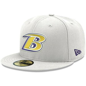 �y���������z �j���[�G�� ���f�B�[�X �X�q �A�N�Z�T���[ Men's New Era White Baltimore Ravens Omaha Lettermark 59FIFTY Fitted Hat Rav White