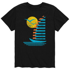 �A�j���L�����N�^�[ ���f�B�[�X �g�b�v�X T�V���c Licensed Character Men'sailboats Gull Retro Tee Black �u���b�N