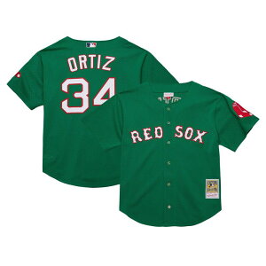 �~�b�`�F��&�l�X ���f�B�[�X �g�b�v�X T�V���c ���b�V�� �W���[�W�[ Men's Mitchell & Ness David Ortiz Kelly Green Boston Red Sox Cooperstown Collection Mesh Batting Practice Jersey Rsx Green �O���[��