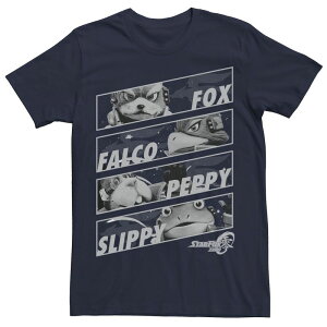 �A�j���L�����N�^�[ ���f�B�[�X �g�b�v�X T�V���c Licensed Character Men's Nintendo Star Fox Zero Tilted Team Group Shotee Navy �l�C�r�[