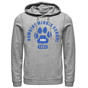 �A�j���L�����N�^�[ ���f�B�[�X �g�b�v�X T�V���c �p�[�J�[ Licensed Character Men's Netflix Stranger Things Hawkins Middle School Cubs 1983 Hoodie Athletic Heather �w�U�[